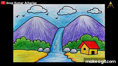 How to Draw a Simple Mountain Landscape Scenery Easy 🏞 Nature Art -  YouTube | Landscape drawing for kids, Cartoon drawing for kids, Landscape  drawings