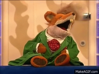 Image result for basil brush laughing