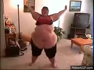 fat people dancing gif