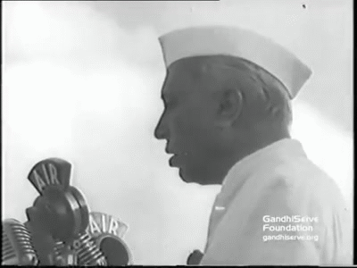 Footage - Pers. - Nehru - 1947 August 15, #01 on Make a GIF