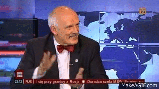 Znalezione obrazy dla zapytania gif janusz korwin mikke