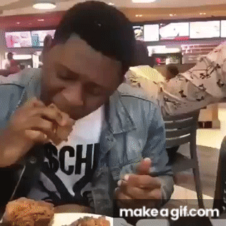 black people eating chicken gif