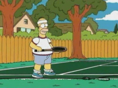 Homer playing tennis