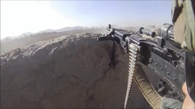 Bullets Whiz Close Over M240B Gunner During Firefight on Make a GIF