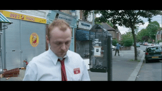 Shaun of the Dead - Oblivious to the Zombies on Make a GIF