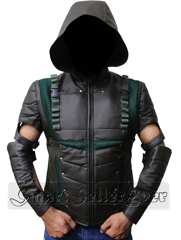 Green & Maroon Arrow Season 4 Costume Hoodie Jackets on Make a GIF