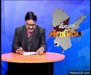 frustrated telugu news anchor on Make a GIF