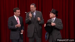 Penn and Teller Show Jimmy How to Pull a Rabbit Out of a Hat on Make a GIF