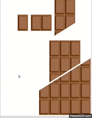The Infinite Chocolate Bar Puzzle (a visual riddle) on Make a GIF