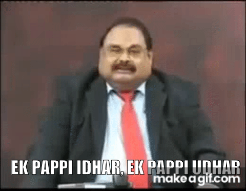 Altaf hussain ek pappi idhar... Altaf bhai kissing on Make a GIF