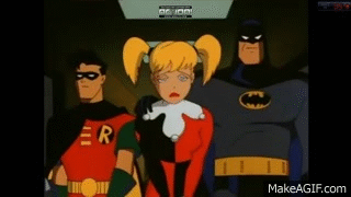 Batman: The Animated Series- Batman and Harley Quinn Kissing on Make a GIF