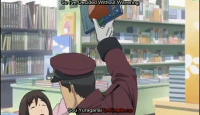 Resultado de imagem para Toshokan Sensou gif