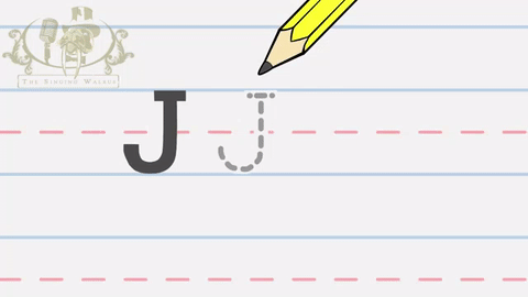 Write the letter J | Alphabet Writing lesson for children | The Singing Walrus on Make a GIF