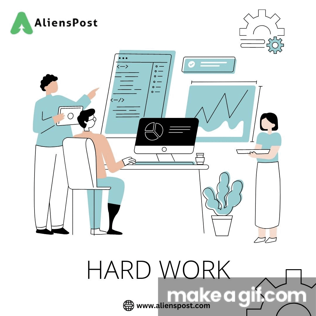 Work hard with smart skills with Alienspost.com on Make a GIF