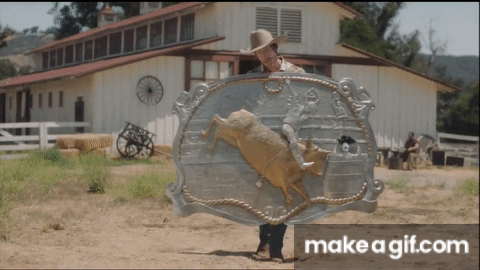 Geico cowboy belt buckle commerical 2018 on Make a GIF