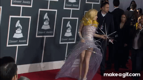 Lady Gaga on the 2010 GRAMMY Red Carpet 4K on Make a GIF Lady Gaga on the 2010 GRAMMY Red Carpet 4K on Make a GIF