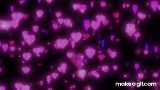Flying Black and Purple Y2k Neon LED Lights Heart Background