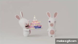 Lapins Cretins Joyeux Anniversaire On Make A Gif