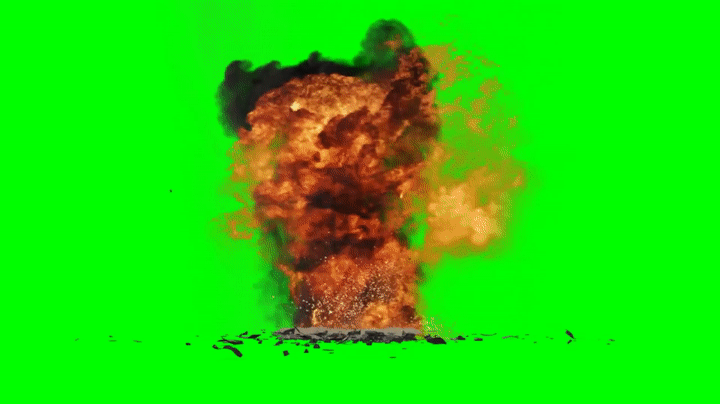 Bomb Ground Explosion Effect green  screen  with sound on 