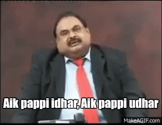 Altaf hussain ek pappi idhar... Altaf bhai kissing on Make a GIF