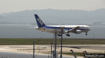 Landing at Kansai International Airport RWY24L on Make a GIF