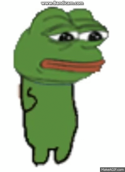 Pepe the frog dancing to his favorite song on Make a GIF