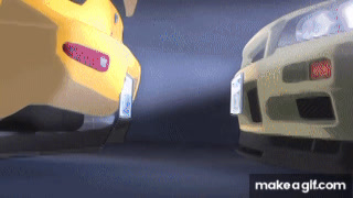 Initial D AMV - Nissan GTR vs Mazda RX7 on Make a GIF