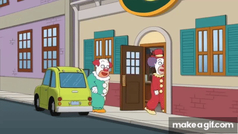 Family guy - Dozens of Clowns, One Small Green Car on Make a GIF