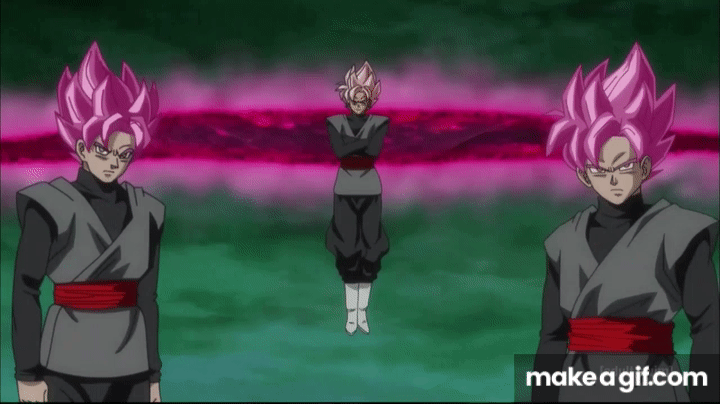 Goku And Vegeta Vs Goku Black Dimension Clones! English Dub HD on Make a GIF