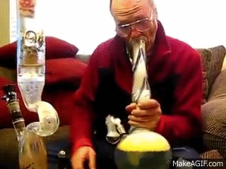 Grandfather smoking a bong ¦ Nonno che fuma il Bong ¦ Kush Weed on Make a  GIF