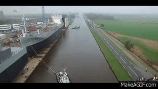 Ship Launch Makes Spectacular Splash On Make A GIF