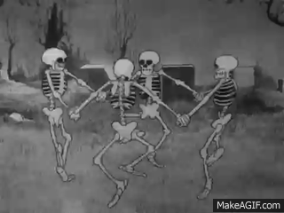 silly symphony - the skeleton dance 1929 disney short on Make a GIF