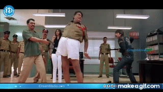 Kick Movie Scenes || Ravi Teja, Sayaji Shinde Funny Nuisance at Police  Station || Ileana on Make a GIF