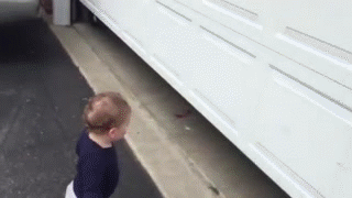 Baby S Adorable Reaction To The Garage Door Opener On Make A Gif