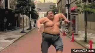Dramify || FUNNY! Dramatic Slow Motion Fat Guy Running on Make a GIF