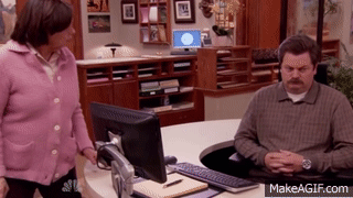 Parks and Recreation - Ron Swanson and the Swivel Chair on Make a GIF