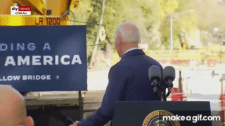 Clean up on aisle 46': Biden roasted for getting lost on lawn on Make a GIF