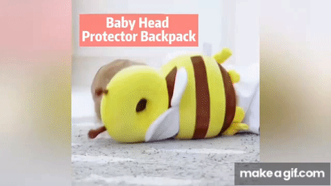 Baby Head Protector Cushion Toddler Head Protection Pillow Baby Backpack with Knee Pads on Make a GIF