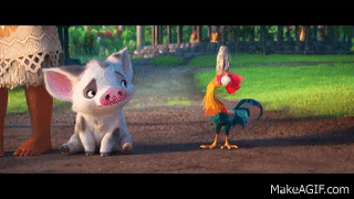 Moana 16 Chicken Eating The Rock On Make A Gif