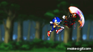 Sonic VS Shadow  Sprite Battle (500 Sub Special) on Make a GIF