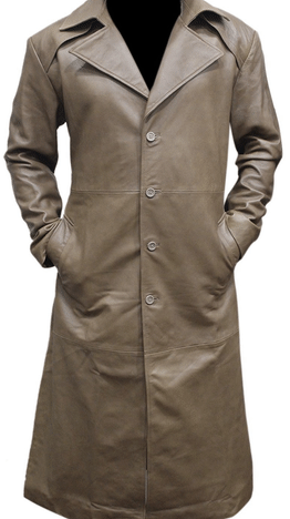 Batman Knightmare Beige Original Leather Trench Coat﻿ on Make a GIF