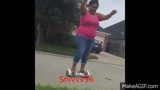 FAT LADY FALLS OFF HOVERBOARD! FUNNY 2015 NEW on Make a GIF