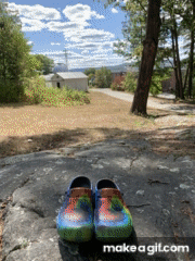 Rainbow Spiral Crocs on Make a GIF