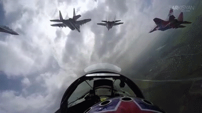 RusAF MiG-29 display team Swifts at Wings of Parma Festival on Make a GIF