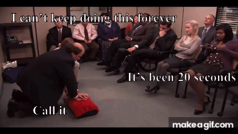 The Office CPR Complete scene. on Make a GIF