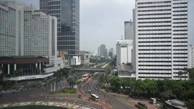 View of Jakarta from the sky on Make a GIF