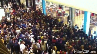 Black Friday Crowd Rushing into Urban Outfitters on Make a GIF