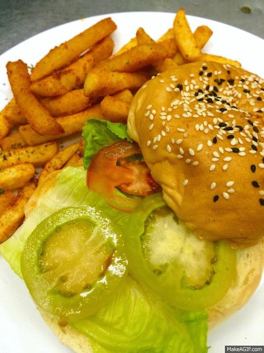 Yummmyyy Sweet Chili Chicken Burger on Make a GIF