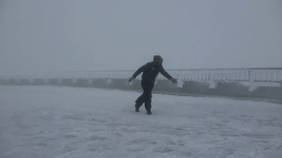 Man is BLOWN AWAY by 109 MPH Wind Gusts On Mount Washington on Make a GIF