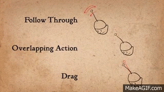 Image result for follow through and overlapping action animation